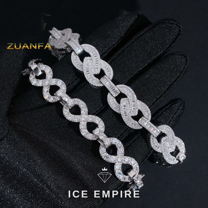 Iced Out 925 Silver Moissanite Cuban Chain
