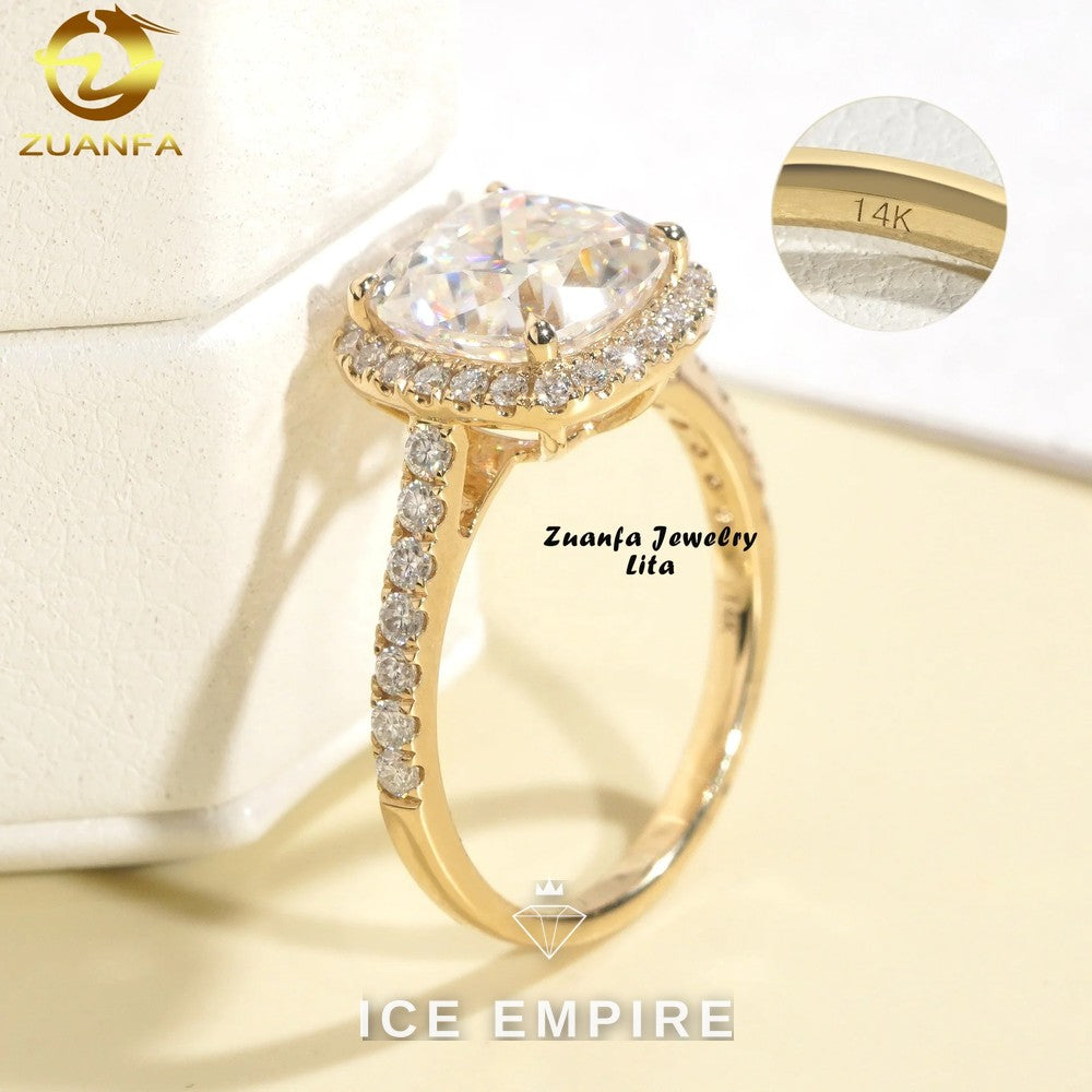 Iced Out Rose Gold Plated Moissanite Ring