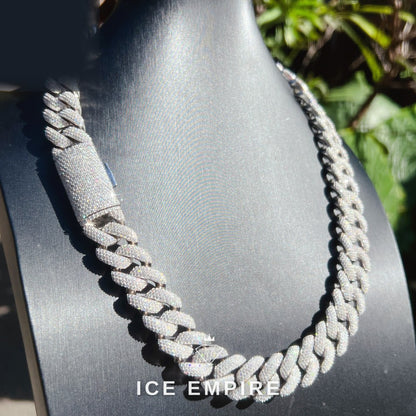 Iced Out Rose Gold Plated Moissanite Cuban Chain