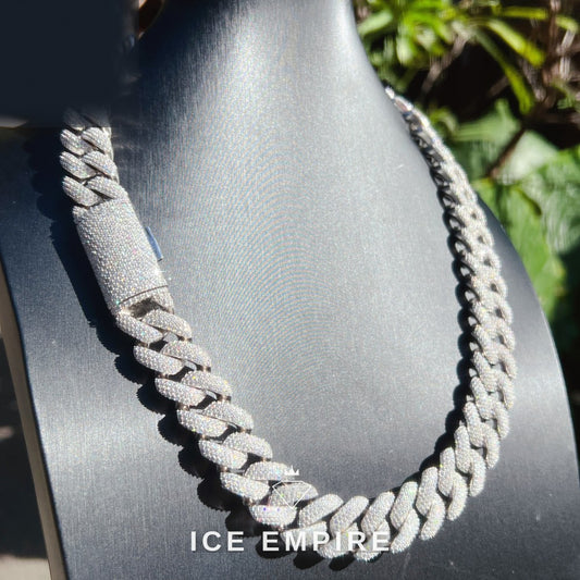 Iced Out Rose Gold Plated Moissanite Cuban Chain