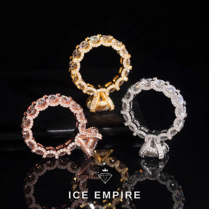 Iced Out 925 Silver Moissanite Ring