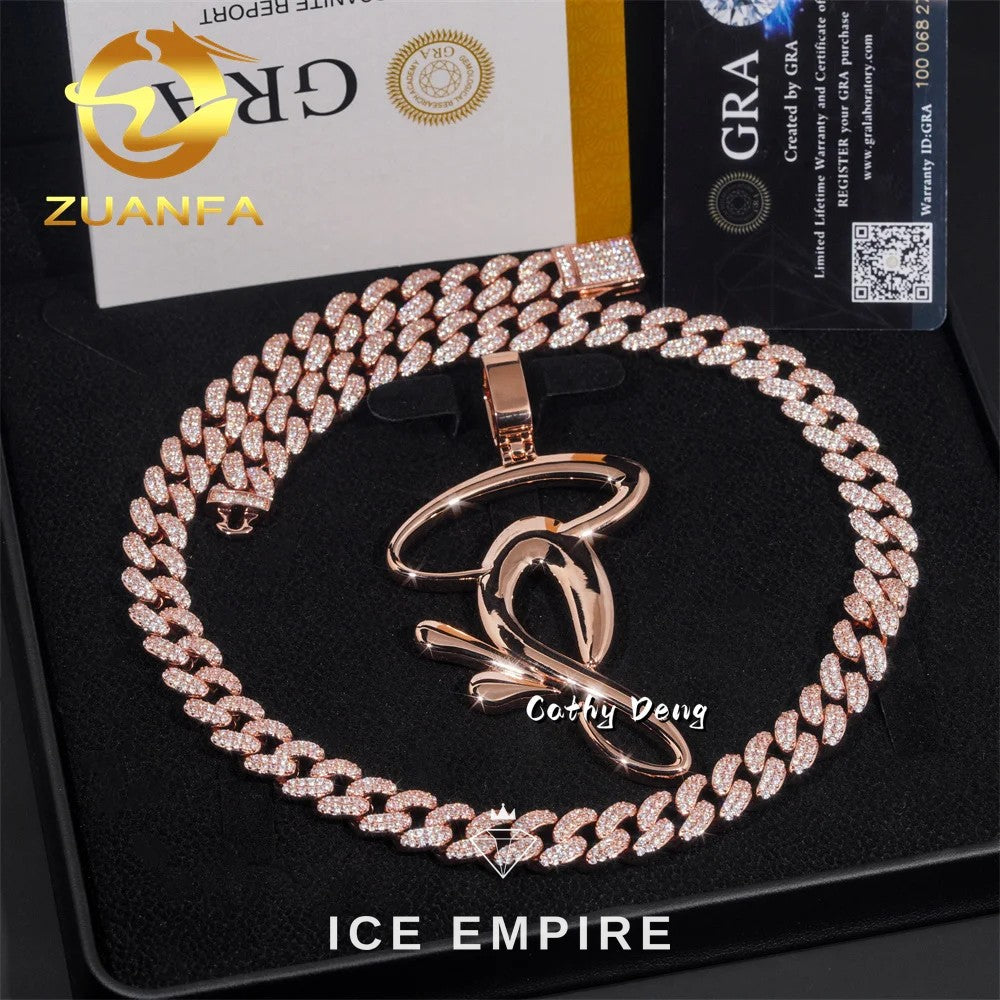 Iced Out Rose Gold Plated Cuban Chain