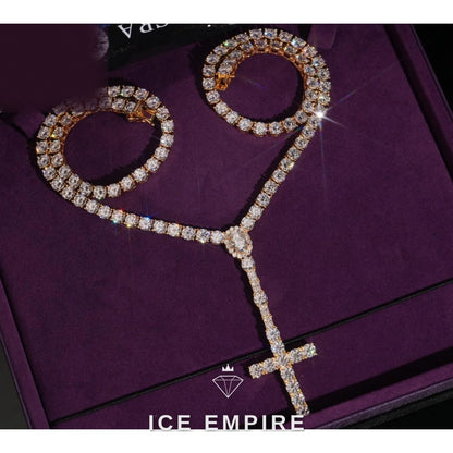 Iced Out Rose Gold Plated Moissanite Cuban Chain