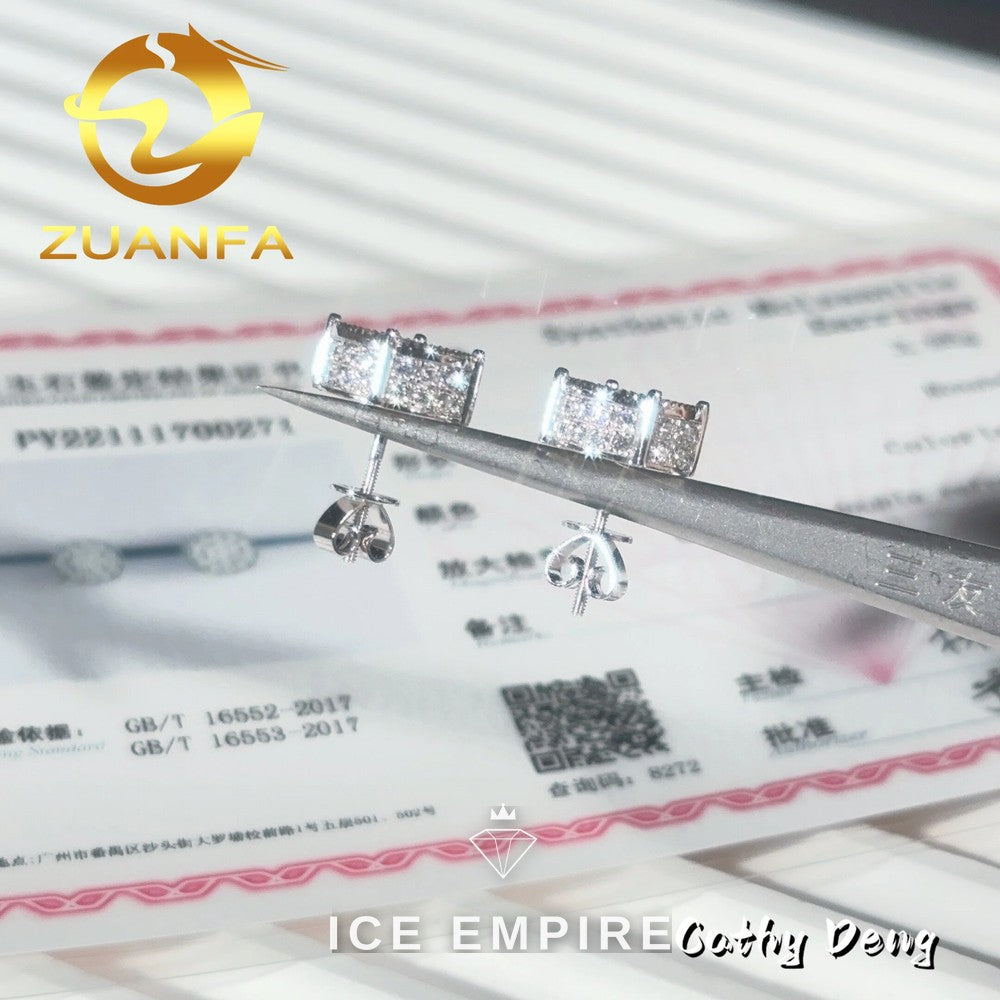 Iced Out Gold Plated Moissanite Earrings