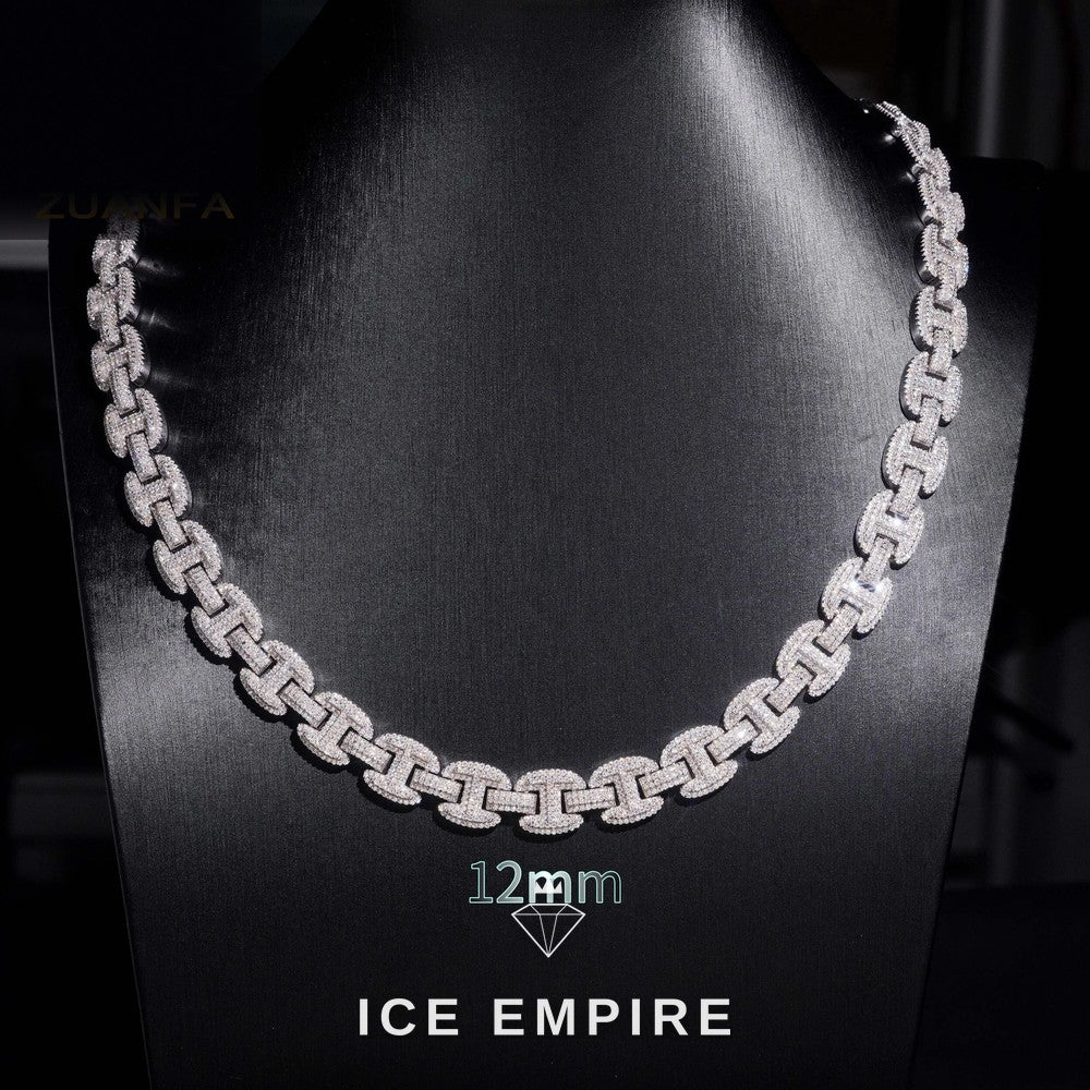 Iced Out Rose Gold Plated Moissanite Cuban Chain