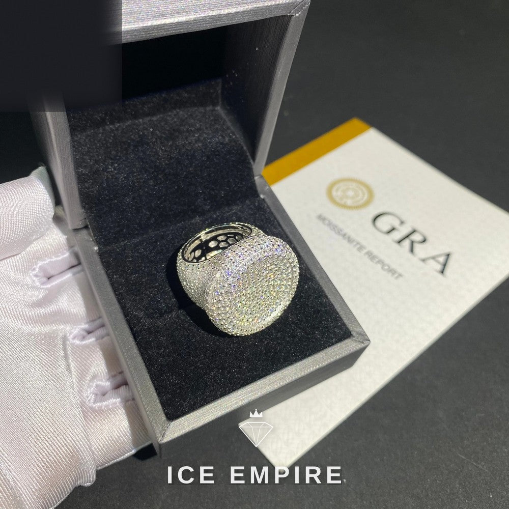 Iced Out Baguette 925 Silver Moissanite Ring