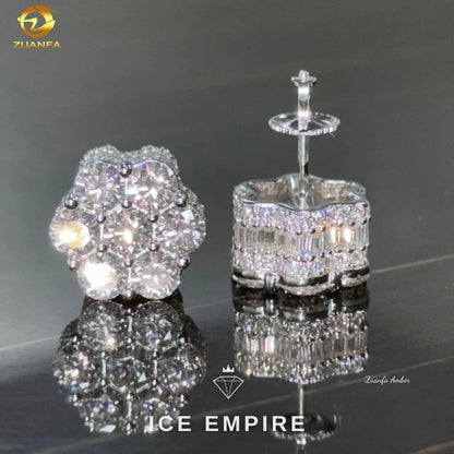 Iced Out 10K Gold Lab Grown Diamond Stud Earrings