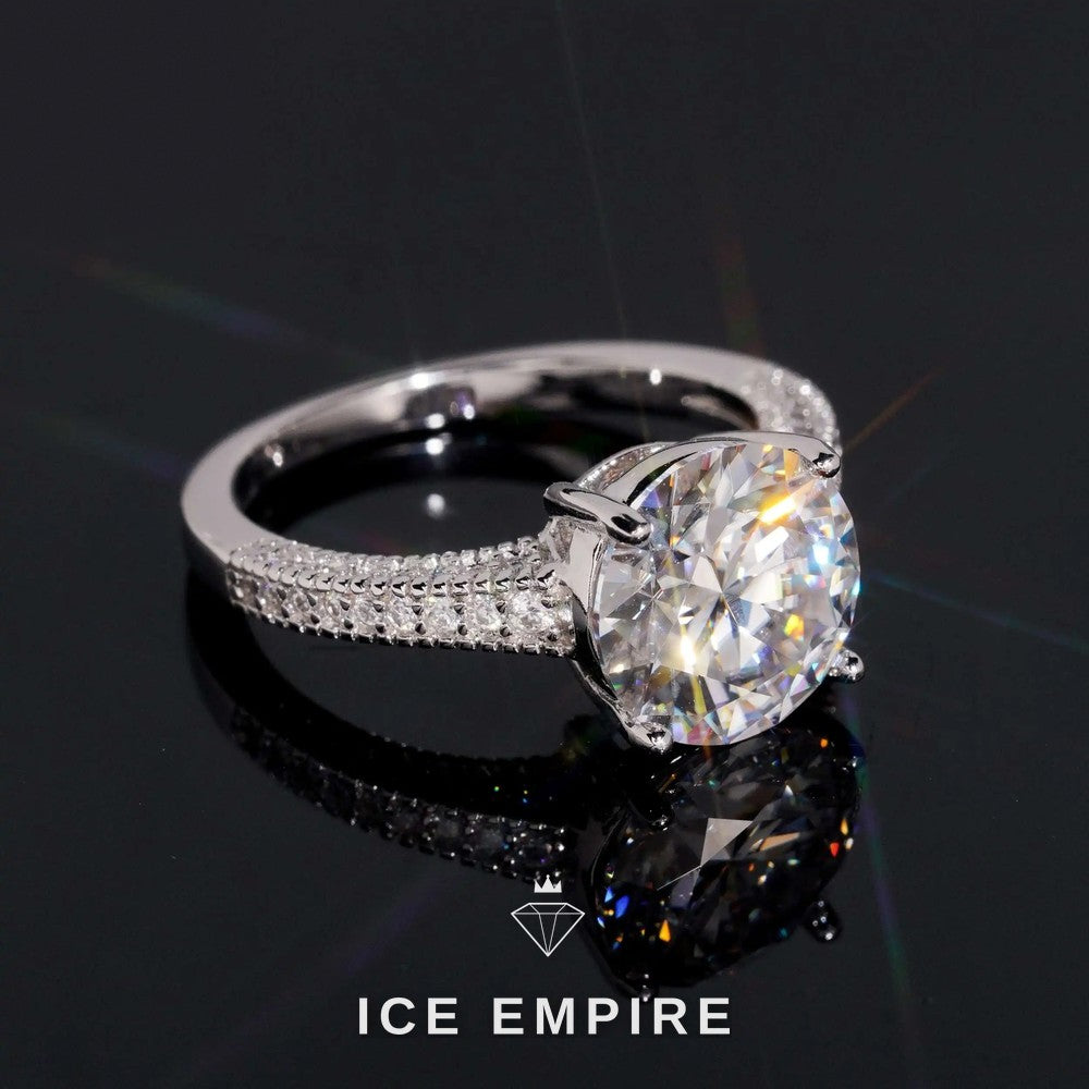 Iced Out 18K Gold Moissanite Wedding Band