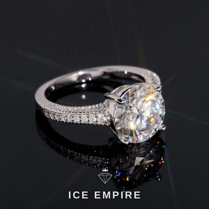Iced Out 18K Gold Moissanite Wedding Band