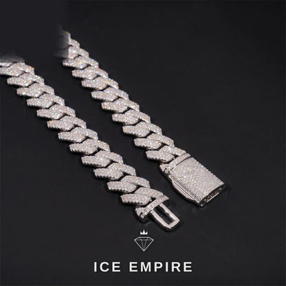 Iced Out Rose Gold Plated Moissanite Cuban Chain