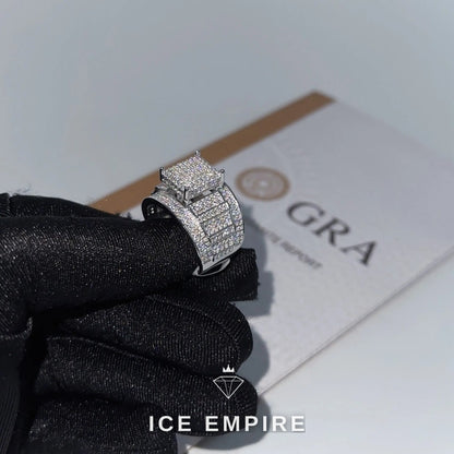 Iced Out Heart 925 Silver Moissanite Ring