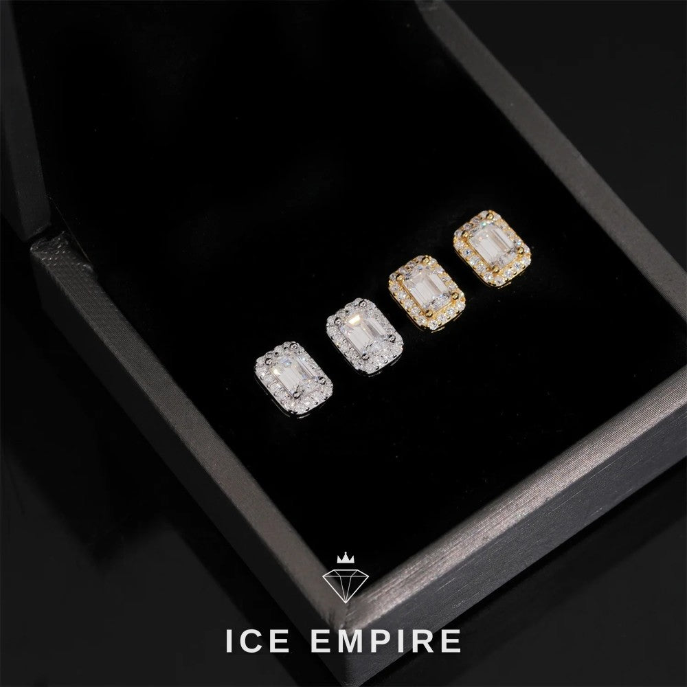 Iced Out Rose Gold Plated Moissanite Stud Earrings