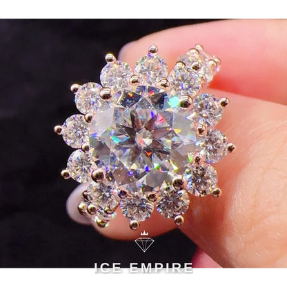 Iced Out 925 Silver Moissanite Wedding Band