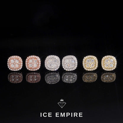 Iced Out Rose Gold Plated Moissanite Stud Earrings