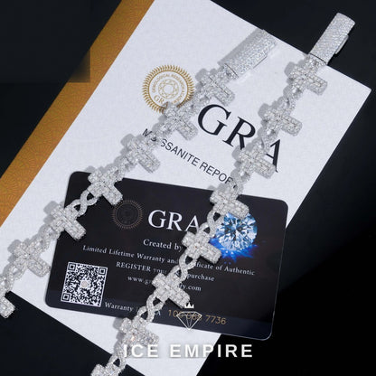 Iced Out Baguette Gold Plated Moissanite Cuban Chain