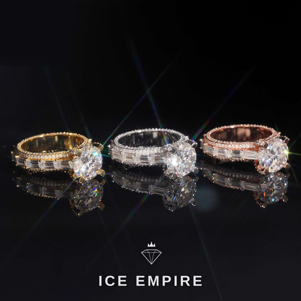 Iced Out 925 Silver Moissanite Wedding Band