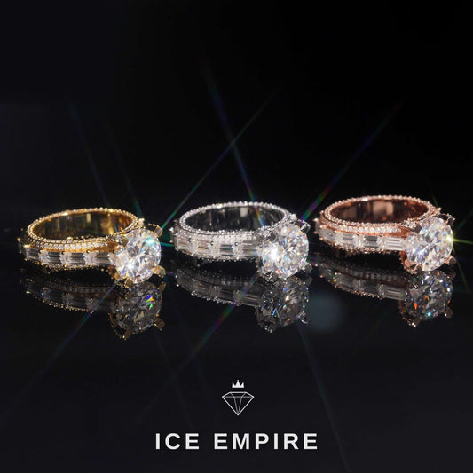 Iced Out 925 Silver Moissanite Wedding Band