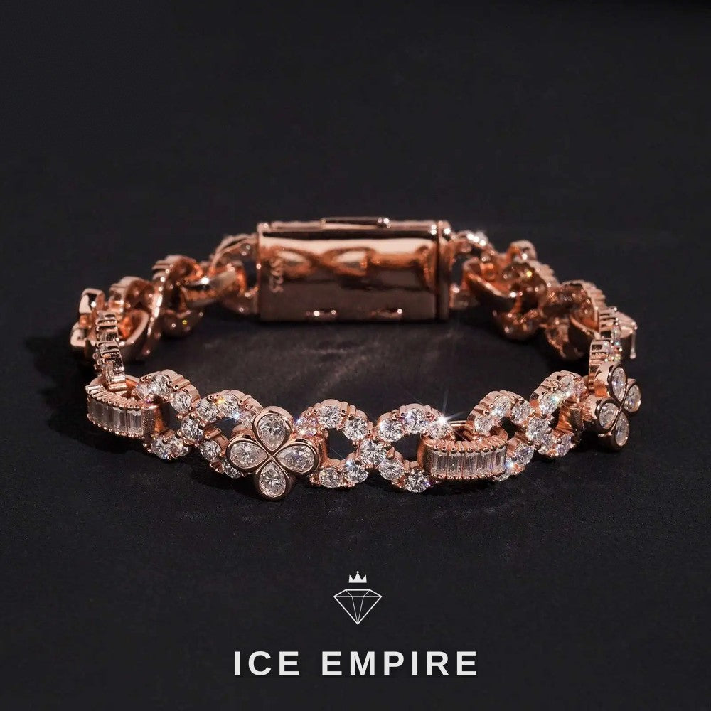 Iced Out Rose Gold Plated Moissanite Cuban Chain