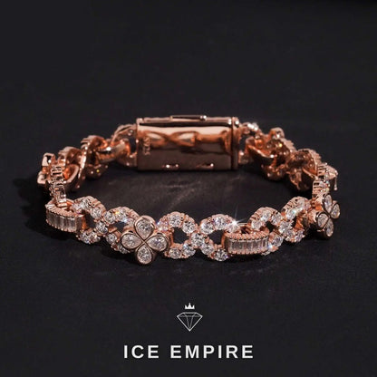 Iced Out Rose Gold Plated Moissanite Cuban Chain