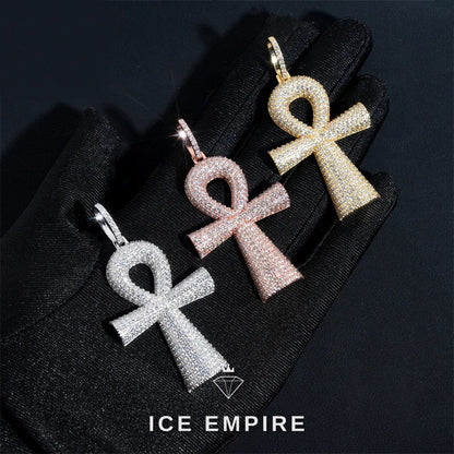 Iced Out Baguette Rose Gold Plated Moissanite Pendant