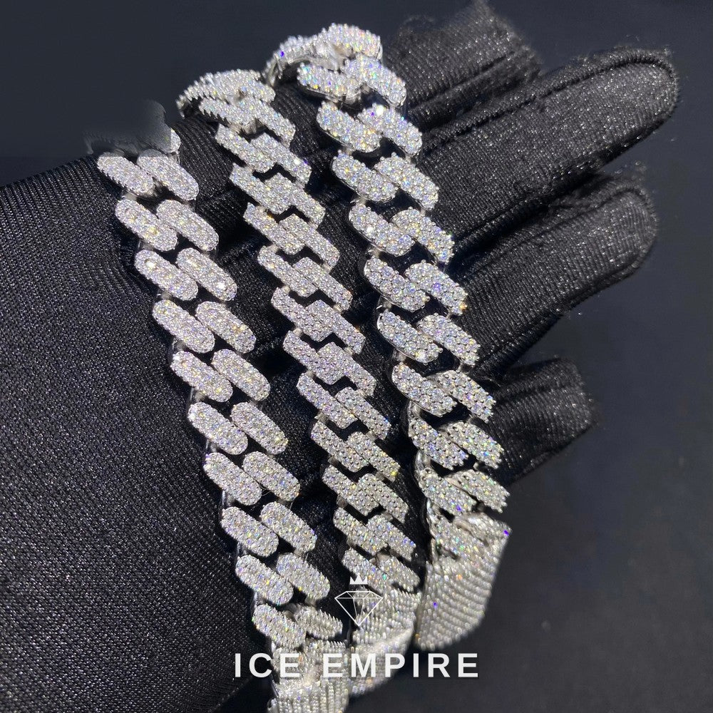 Iced Out Rose Gold Moissanite Cuban Chain