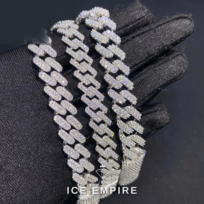 Iced Out Rose Gold Moissanite Cuban Chain