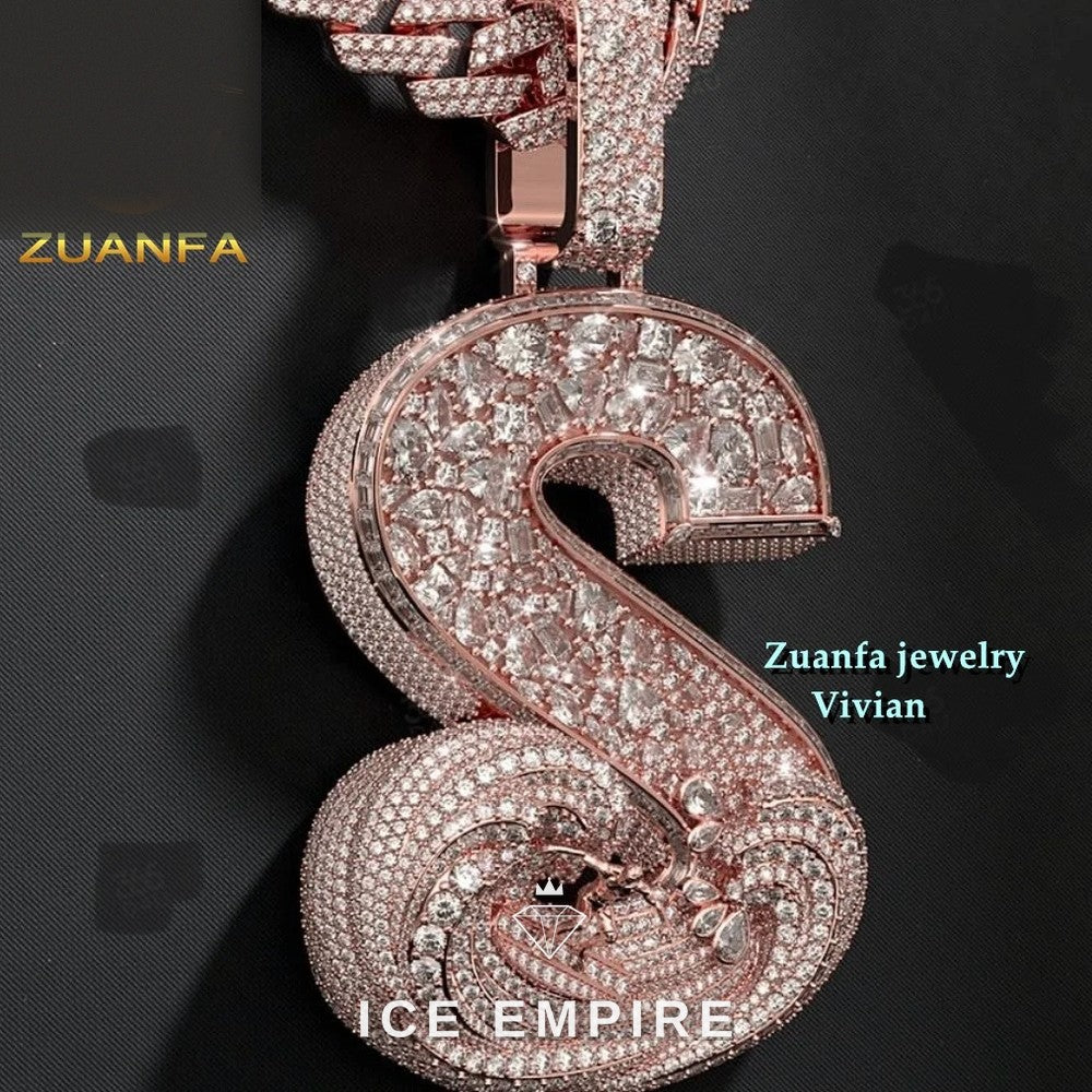 Iced Out 925 Silver Moissanite Pendant