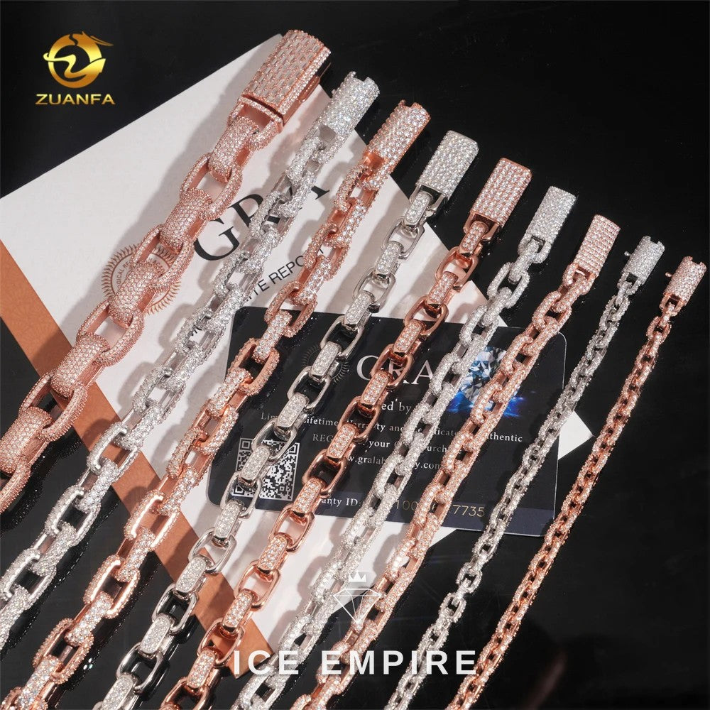 Iced Out Rose Gold Plated Moissanite Cuban Chain