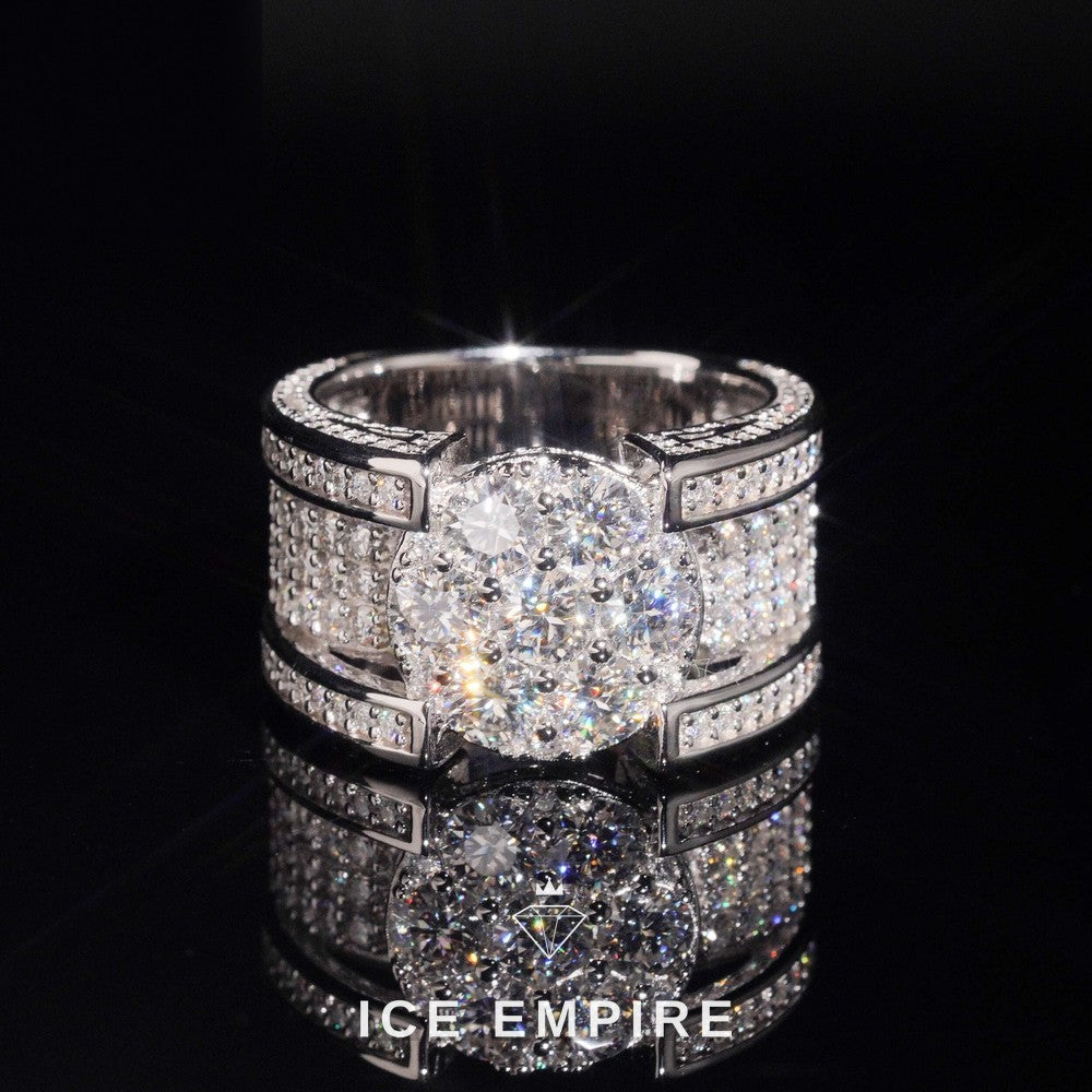 Iced Out 925 Silver Moissanite Ring