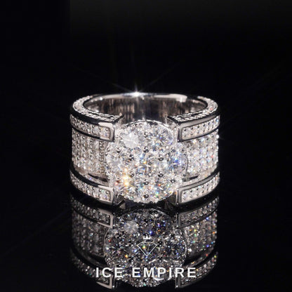 Iced Out 925 Silver Moissanite Ring