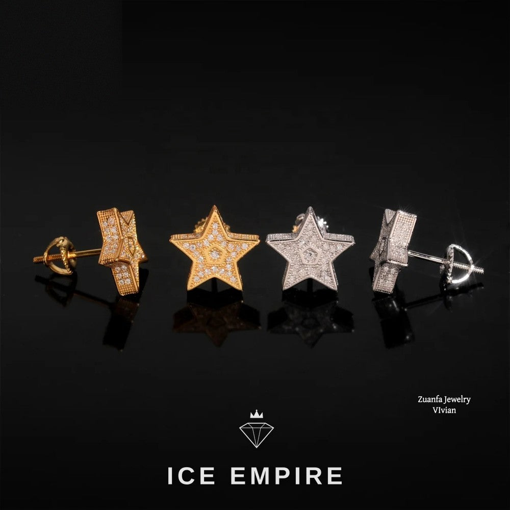 Iced Out 925 Silver Moissanite Earrings