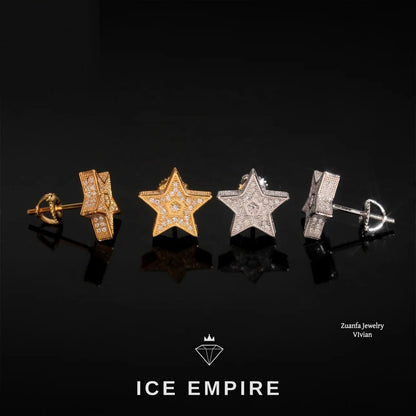 Iced Out 925 Silver Moissanite Earrings