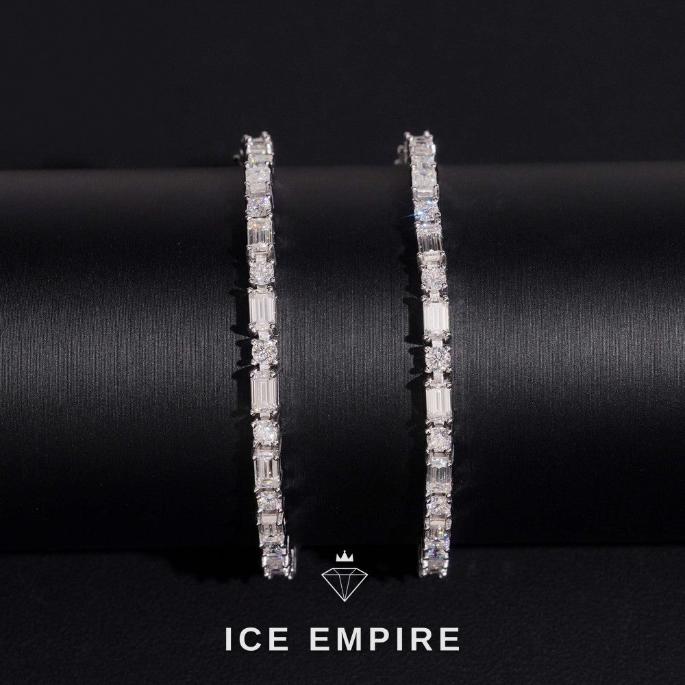 Iced Out 925 Silver Moissanite Tennis Bracelet