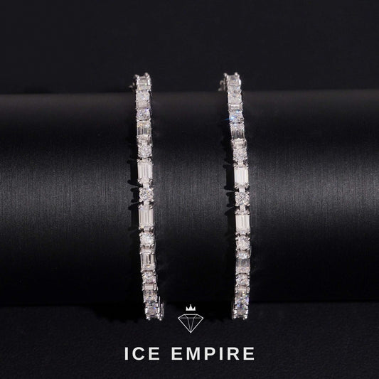 Iced Out 925 Silver Moissanite Tennis Bracelet