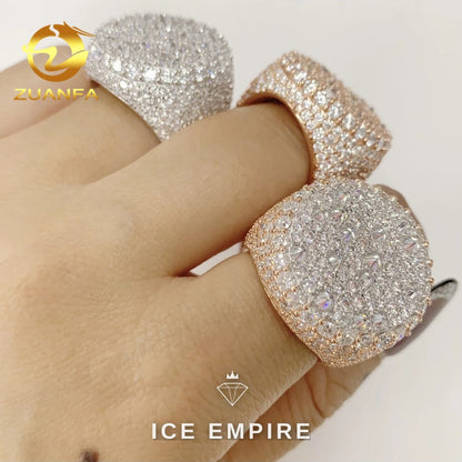 Iced Out 925 Silver Moissanite Ring