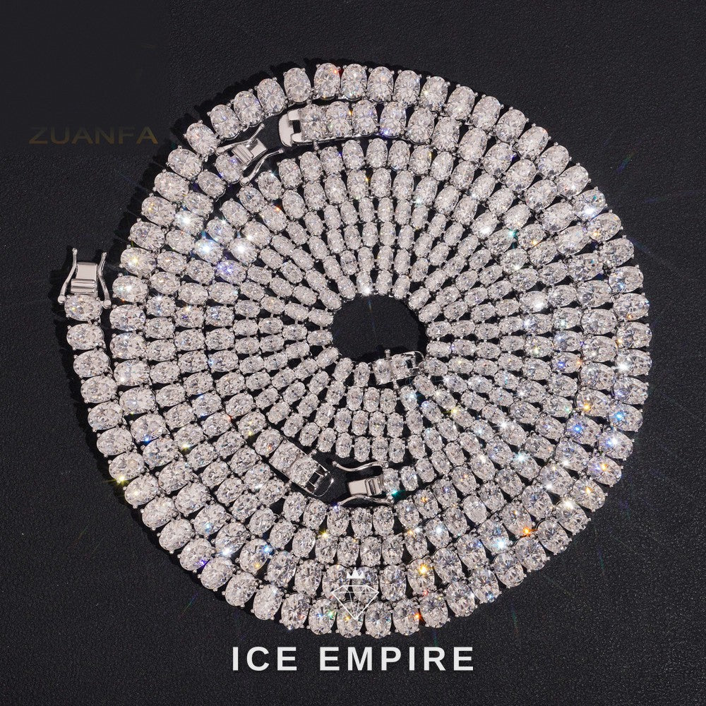 Iced Out 925 Silver Moissanite Tennis Chain