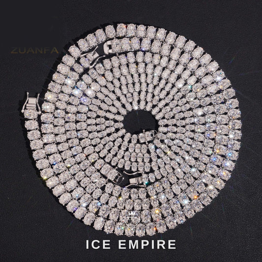 Iced Out 925 Silver Moissanite Tennis Chain