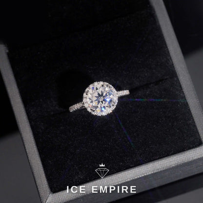 Iced Out 925 Silver Moissanite Engagement Ring
