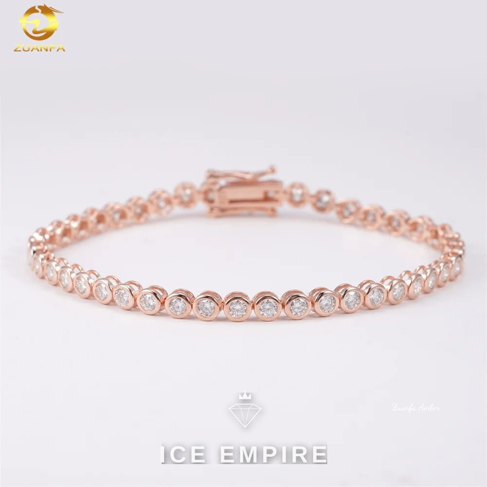 Iced Out 925 Silver Moissanite Tennis Chain