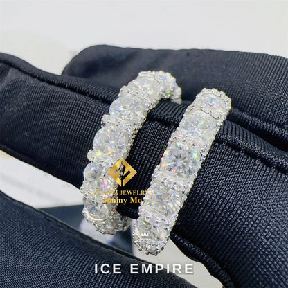Iced Out 925 Silver Moissanite Engagement Ring