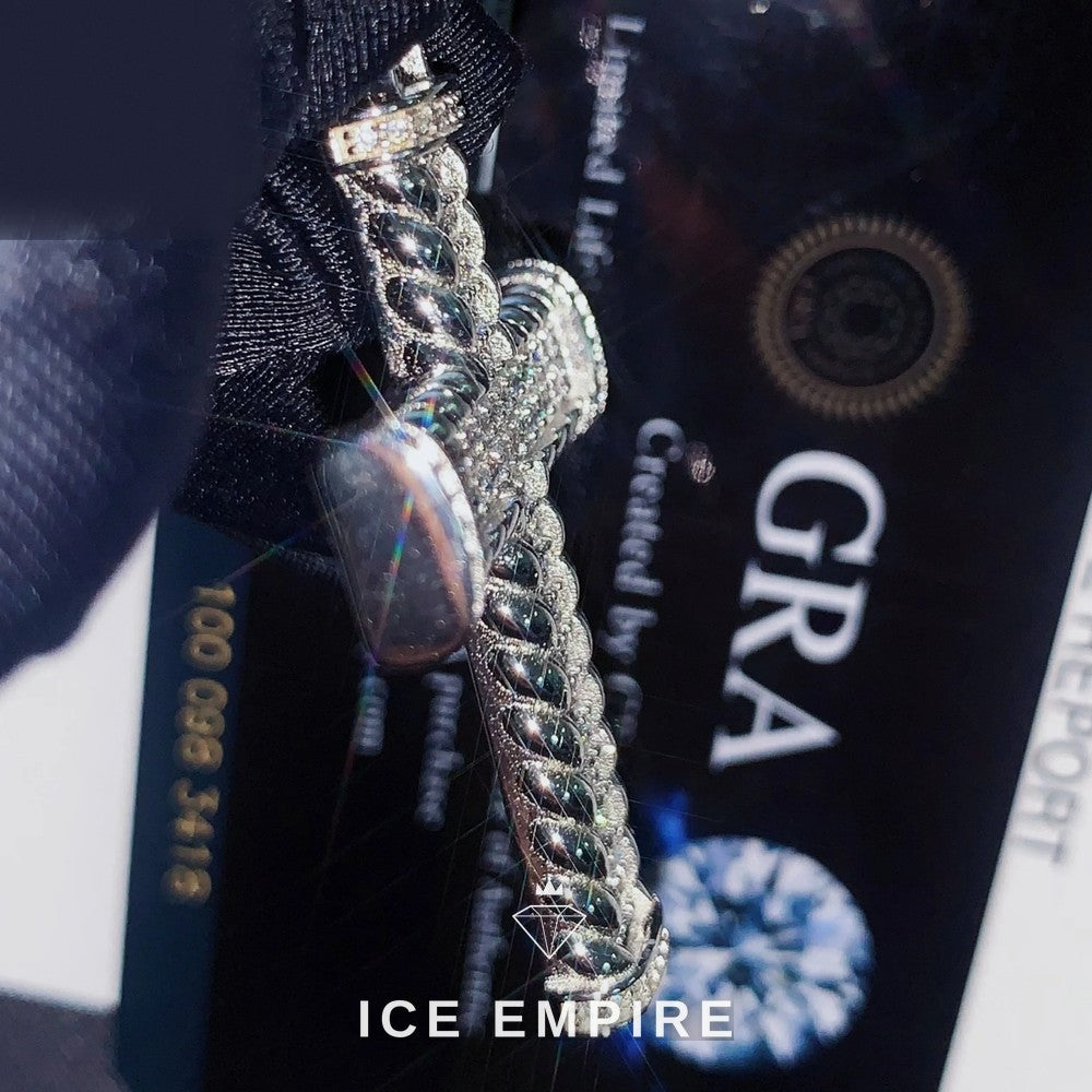 Iced Out Cross Rose Gold Plated Moissanite Pendant