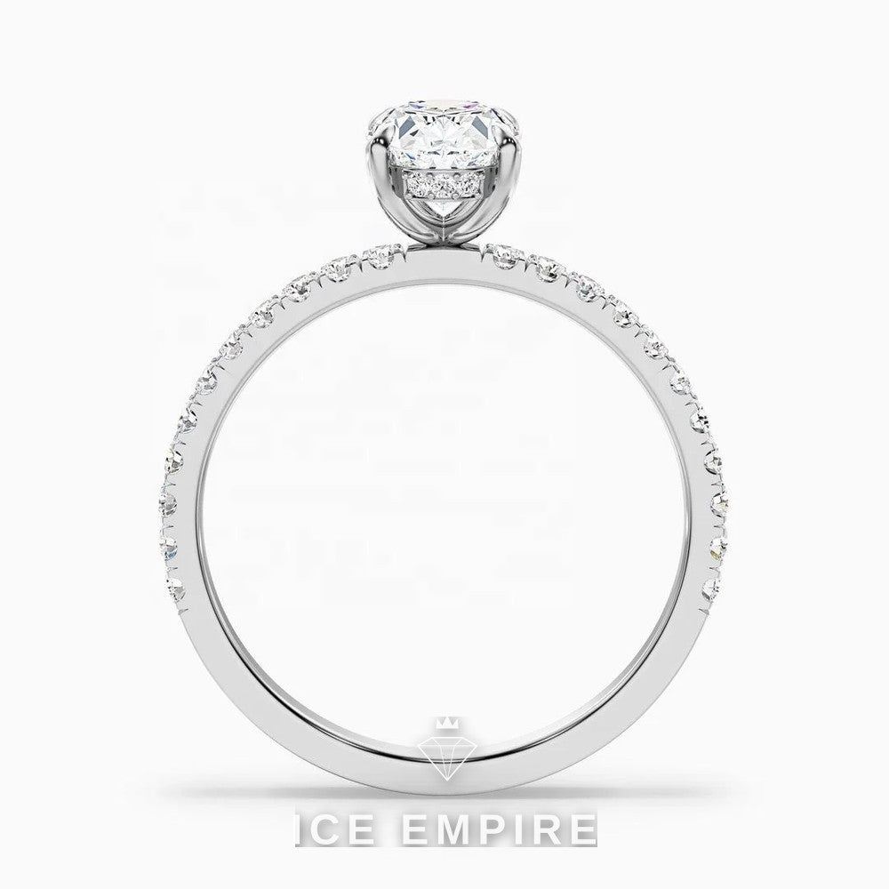 Iced Out Gold Plated Lab Grown Diamond Engagement Ring