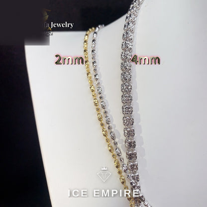Iced Out Rose Gold Plated Moissanite Rope Chain