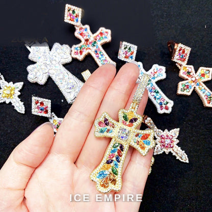 Iced Out Cross 925 Silver Moissanite Pendant