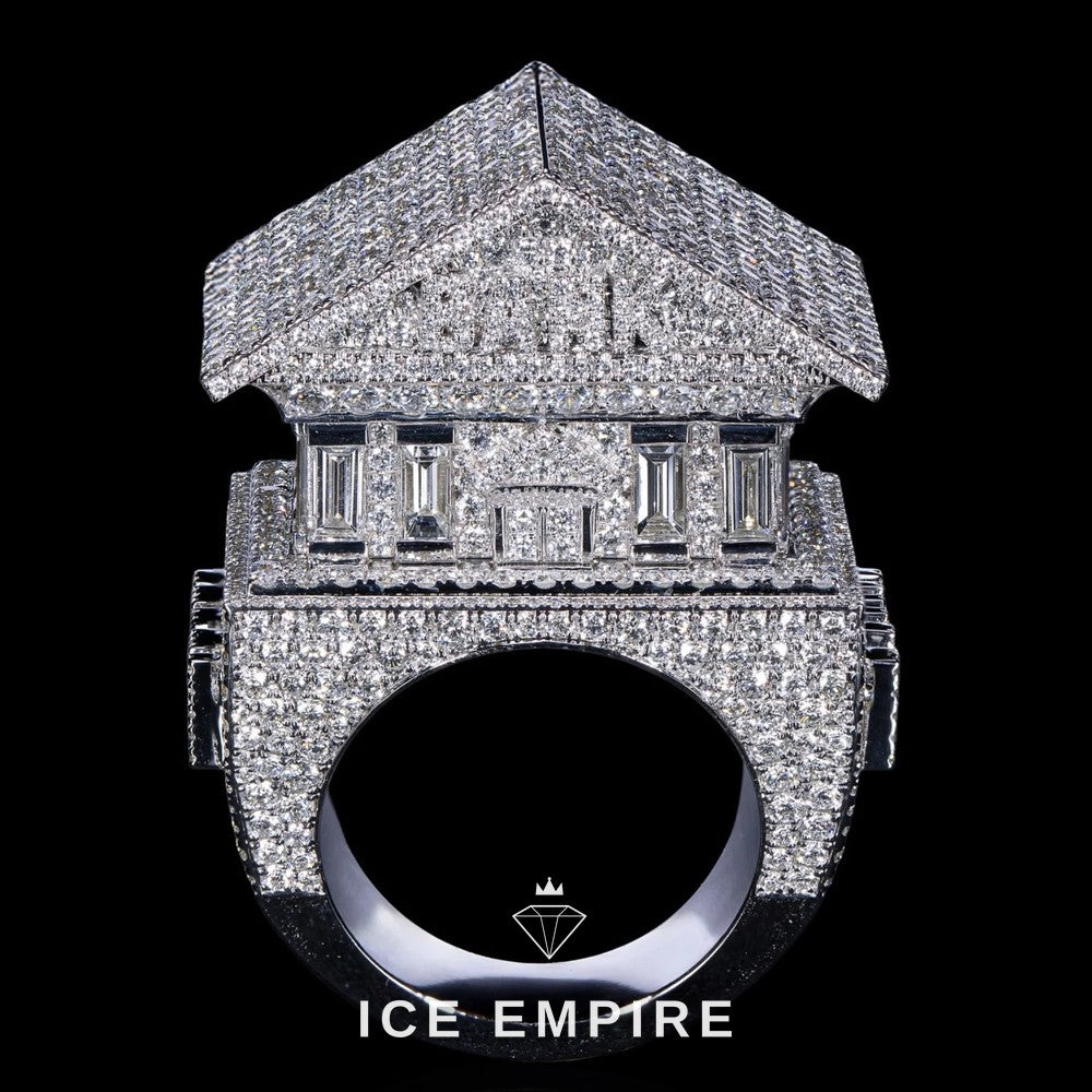 Iced Out 925 Silver Moissanite Ring