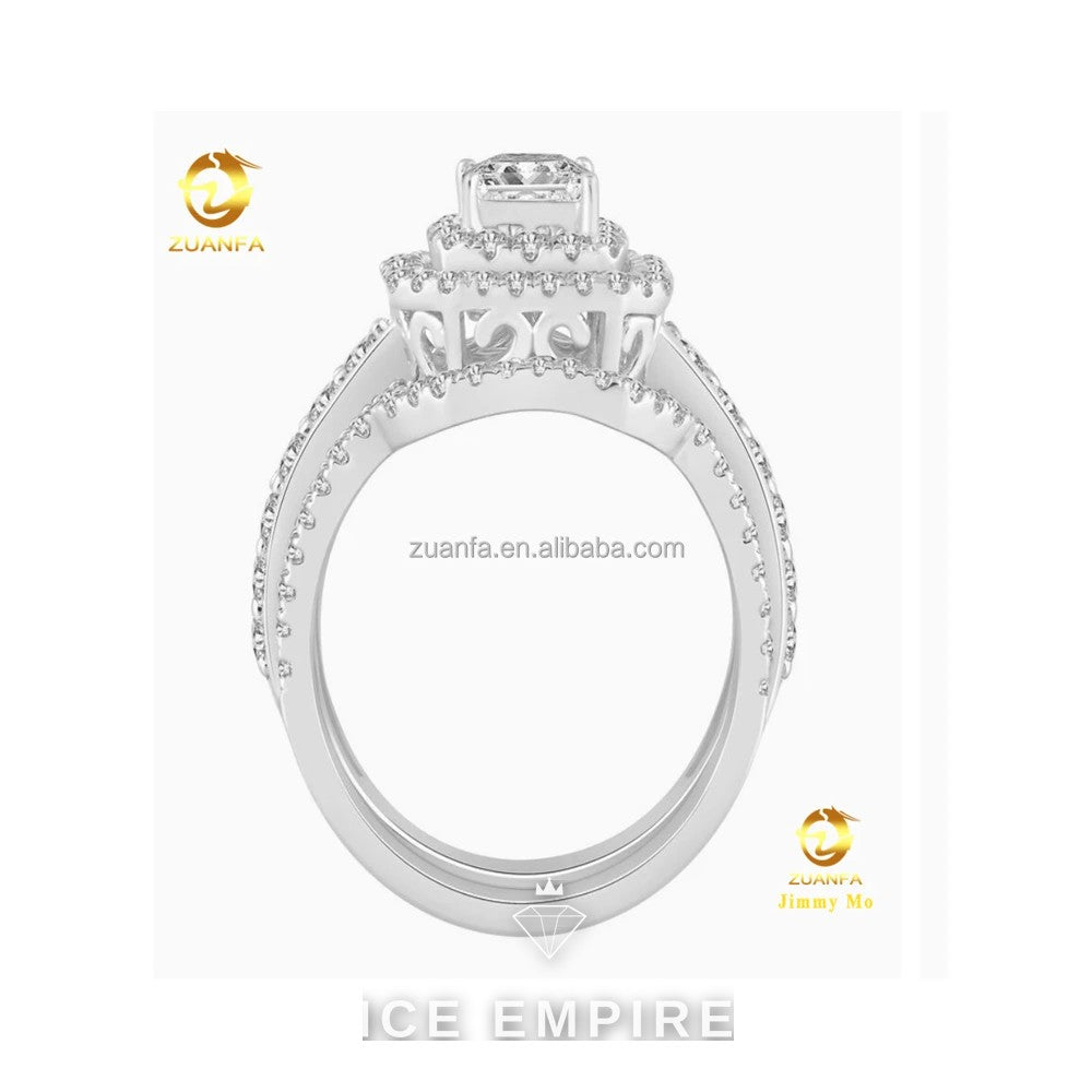 Iced Out Gold Plated Lab Grown Diamond Engagement Ring