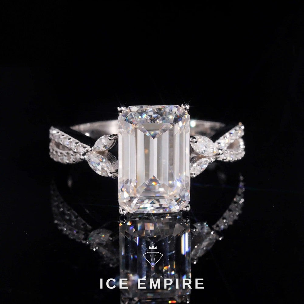 Iced Out Rose Gold Plated Moissanite Wedding Band