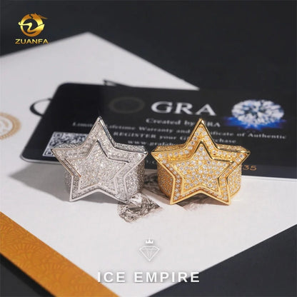 Iced Out 925 Silver Moissanite Ring