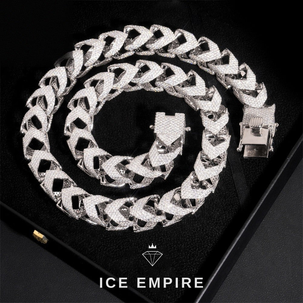 Iced Out Rose Gold Plated Moissanite Cuban Chain