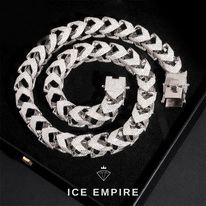 Iced Out Rose Gold Plated Moissanite Cuban Chain